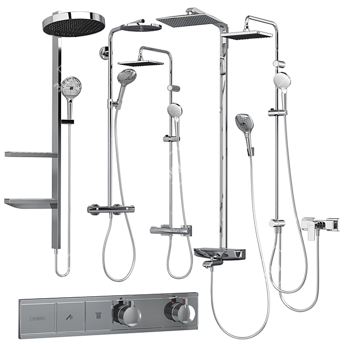 Modern Shower System Set Upgrade 3D model image 3