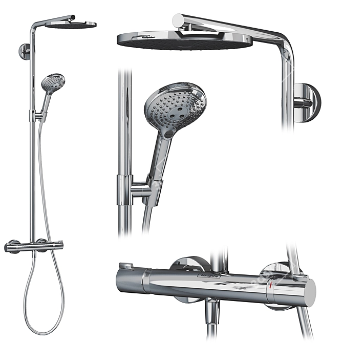 Modern Shower System Set Upgrade 3D model image 5