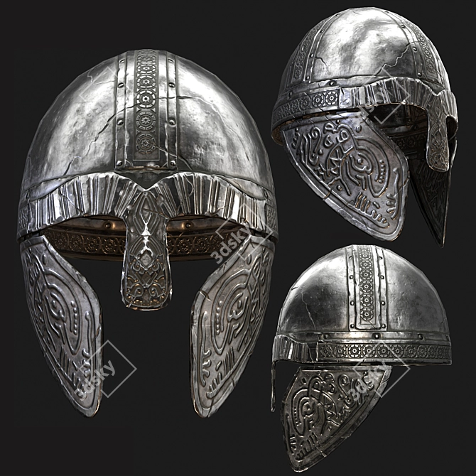 Nordic Warrior Helmet Model Kit 3D model image 1