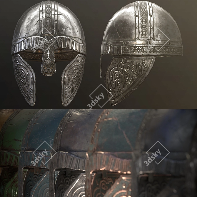 Nordic Warrior Helmet Model Kit 3D model image 3