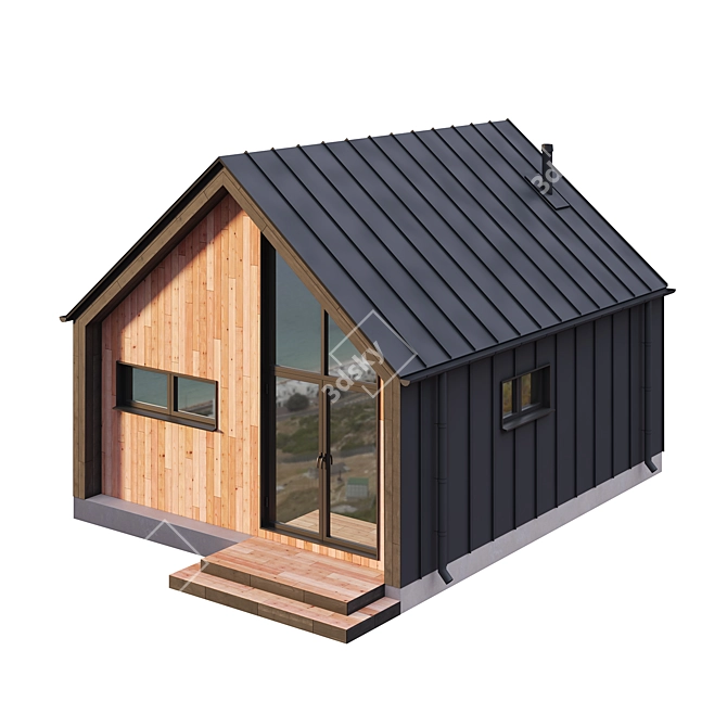 Single-Story Barnhouse Sauna 3D model image 1