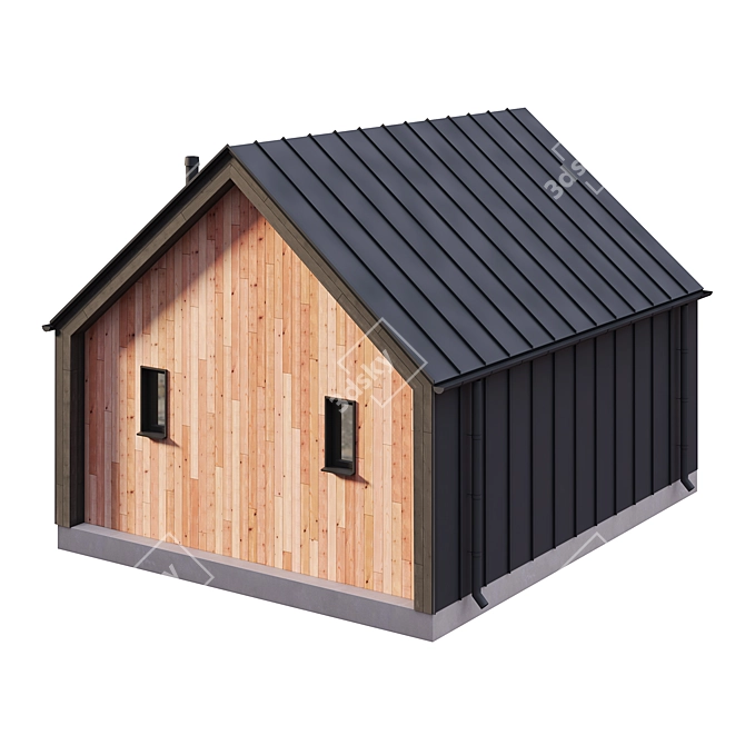 Single-Story Barnhouse Sauna 3D model image 3