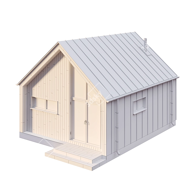 Single-Story Barnhouse Sauna 3D model image 5