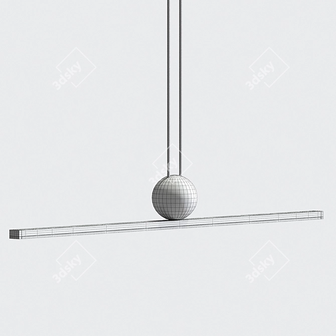  Contemporary Metal Pendant Lamp 3D model image 2