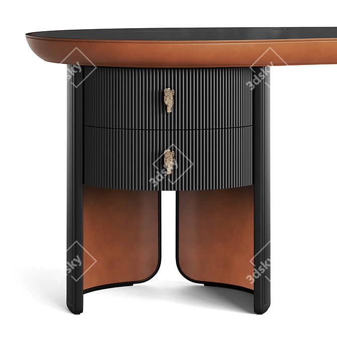 Elegant Petal Writing Desk 3D model image 4