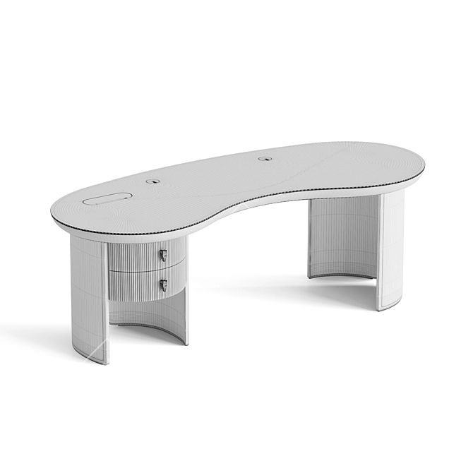 Elegant Petal Writing Desk 3D model image 7