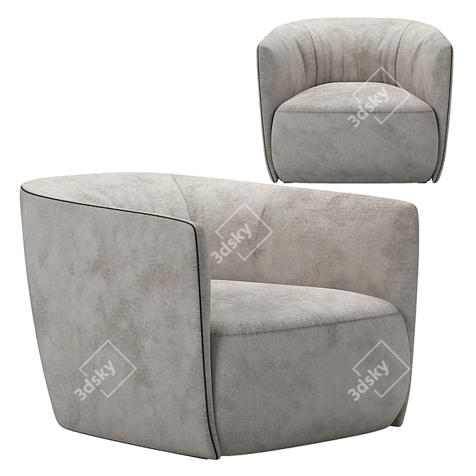 Elegant Santa Monica Armchair 3D model image 1