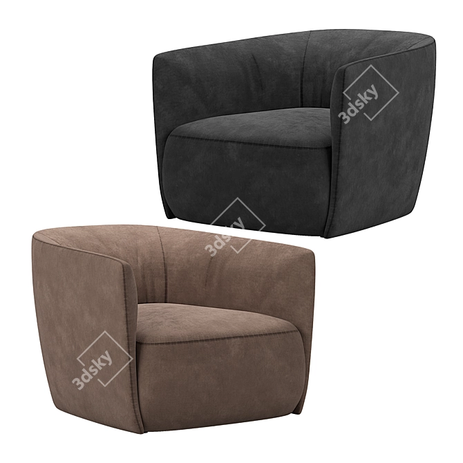 Elegant Santa Monica Armchair 3D model image 2