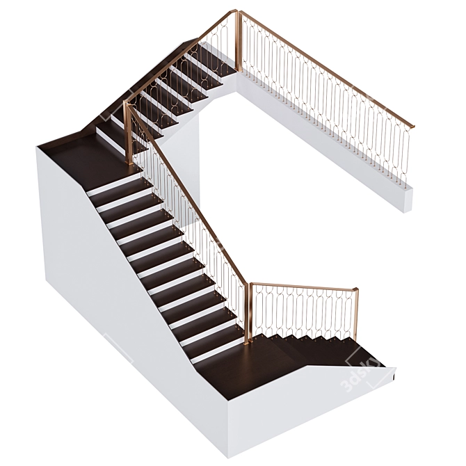 Art Deco Style Staircase 3D model image 2