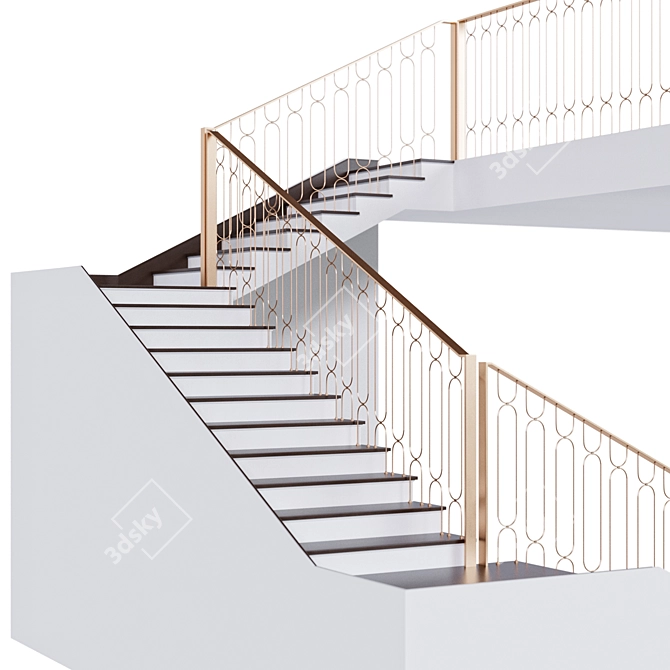 Art Deco Style Staircase 3D model image 3