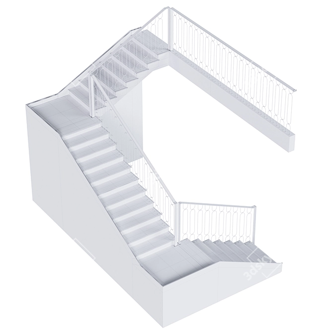 Art Deco Style Staircase 3D model image 6