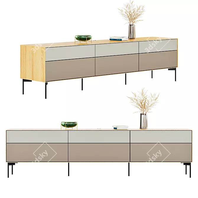 Modern TV Stand Borge 3D model image 1