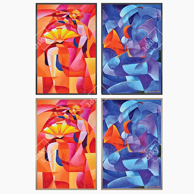 Artworks Set with Frame Variations 3D model image 2