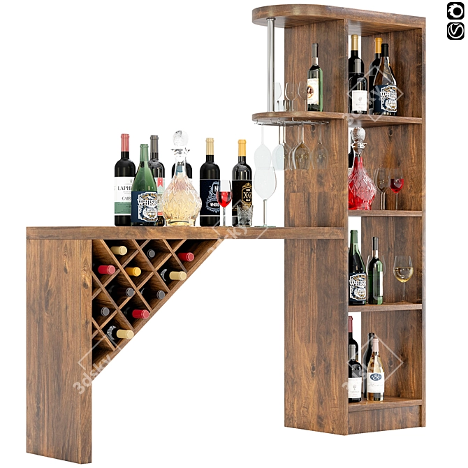 Elegant Wine Bar Set: Sleek Design 3D model image 1