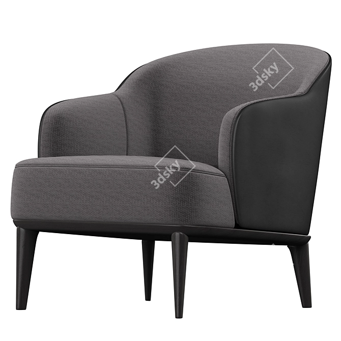 Modern Minimalist Leslie Armchairs 3D model image 2