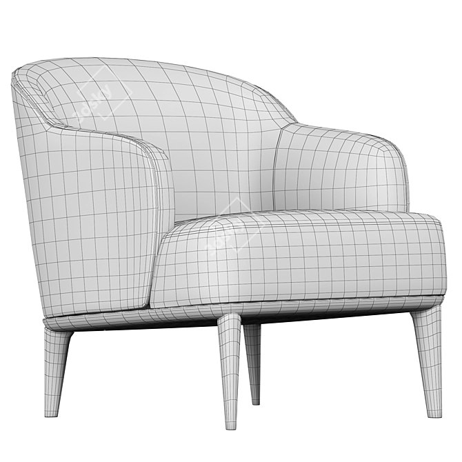 Modern Minimalist Leslie Armchairs 3D model image 5