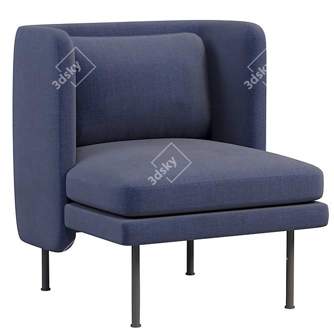 Plush Velvet Lounge Seating 3D model image 1