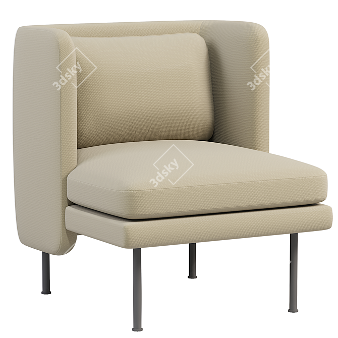 Plush Velvet Lounge Seating 3D model image 2