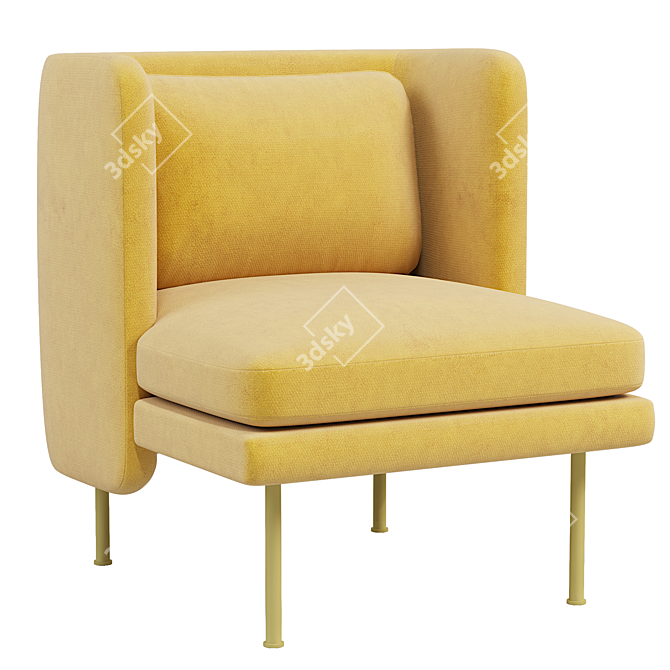 Plush Velvet Lounge Seating 3D model image 3