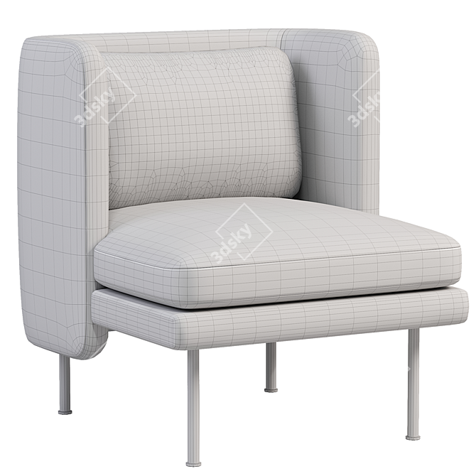 Plush Velvet Lounge Seating 3D model image 4