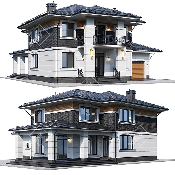 Luxury Modern House Model 3D model image 2