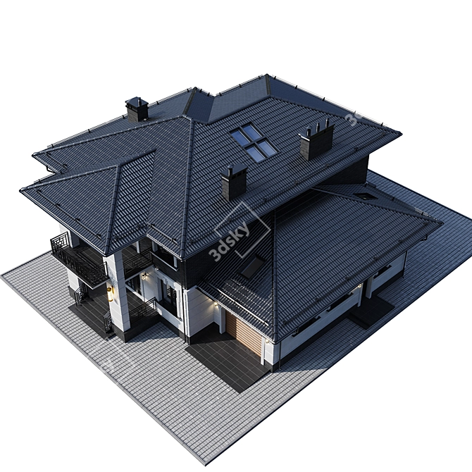 Luxury Modern House Model 3D model image 7