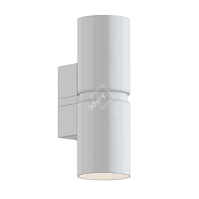 Double Round Gold Wall Sconce 3D model image 2