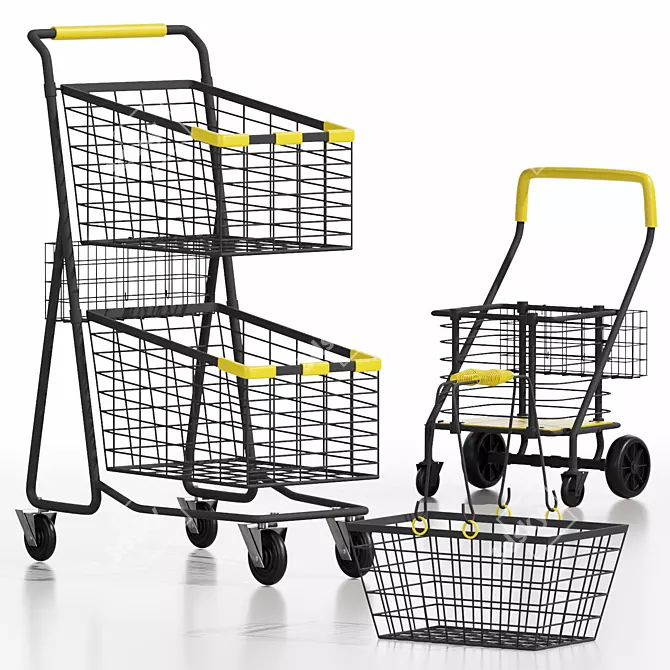  Crown Render Shop Cart Set 3D model image 3