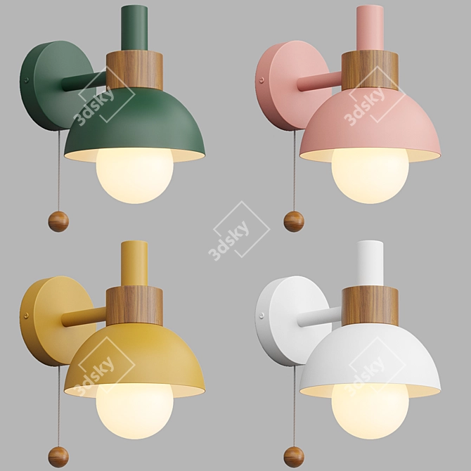 Scandinavian Style Fanta Wall Lamp 3D model image 2