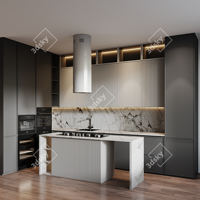  Fulgor Milano Modern Kitchen Set 3D model image 2