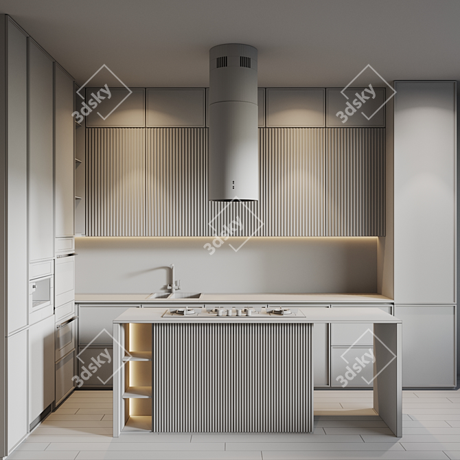  Fulgor Milano Modern Kitchen Set 3D model image 3