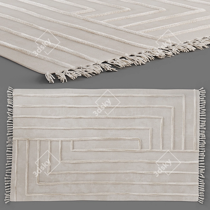 Urban Outfitters Leonie Geo Rug 3D model image 1