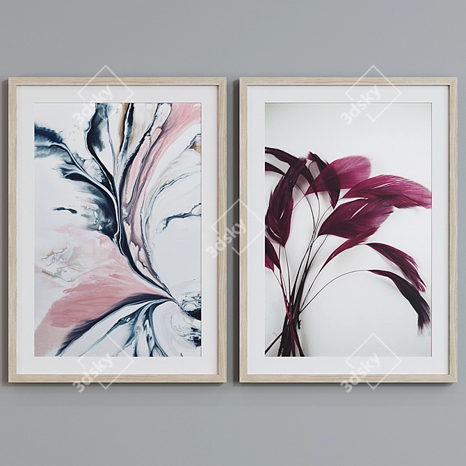 Modern Marble Frame Duo 3D model image 5