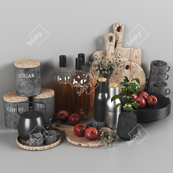 Heavy-Duty Kitchen Tool Set 3D model image 2