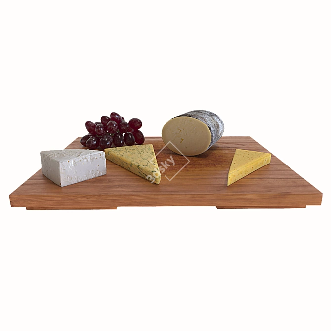 Gourmet Cheese and Fruit Set 3D model image 3