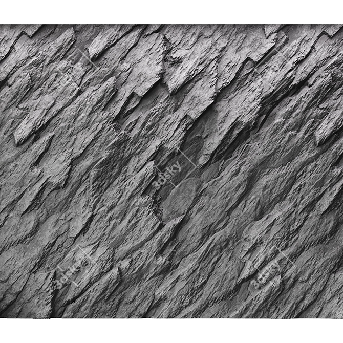 PBR Rock Cliff Wall Material 3D model image 1