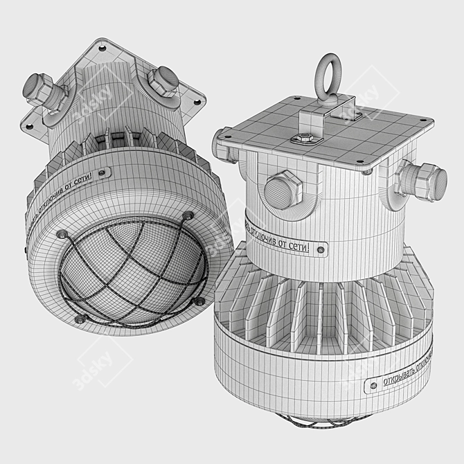 Explosion-Proof LED Light Fixture 3D model image 2