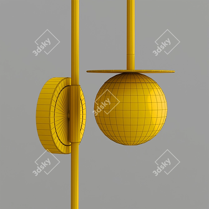 Elegant GOLBLACK 2 Wall Sconce 3D model image 2