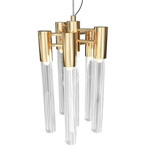 Luxury Gold Burj Chandelier Pendant 3D model image 1