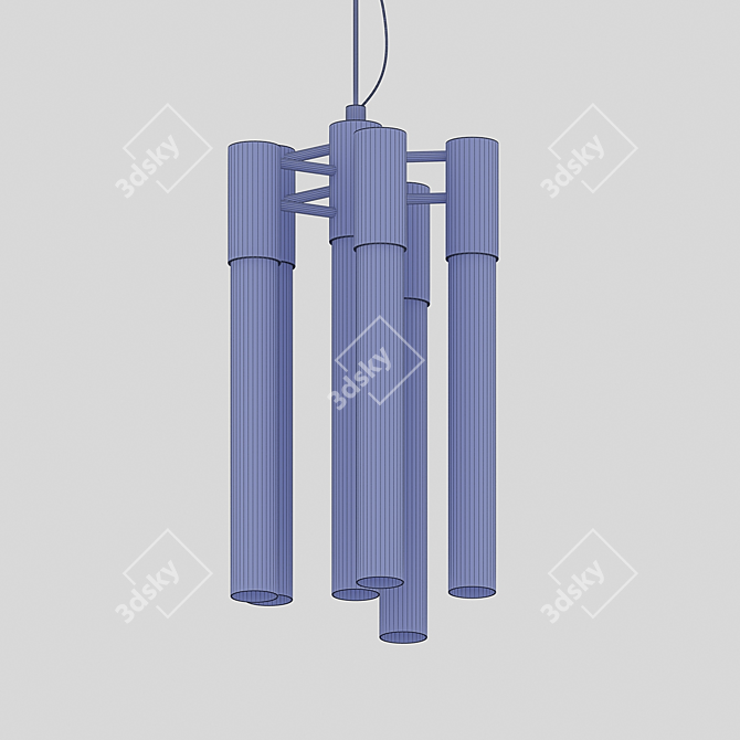 Luxury Gold Burj Chandelier Pendant 3D model image 2