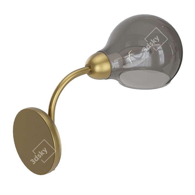 Velten Smoke Glass Wall Sconce 3D model image 2