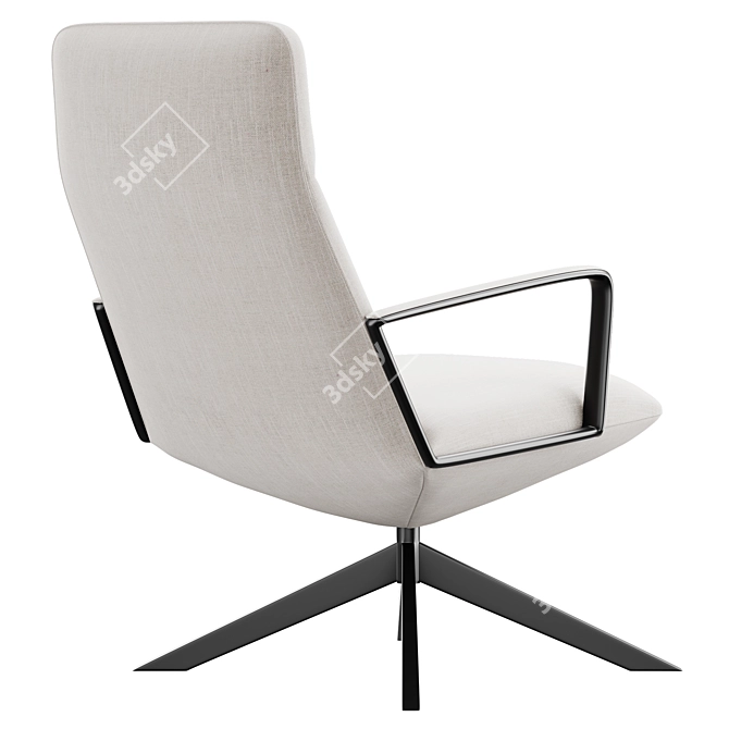 Contemporary high back lounge chair 3D model image 2