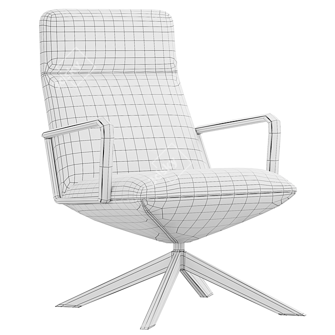 Contemporary high back lounge chair 3D model image 3