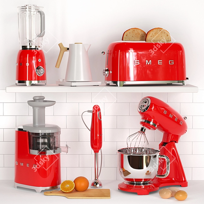 SMEG 50's Style Kitchen Appliance	Collection 3D model image 2