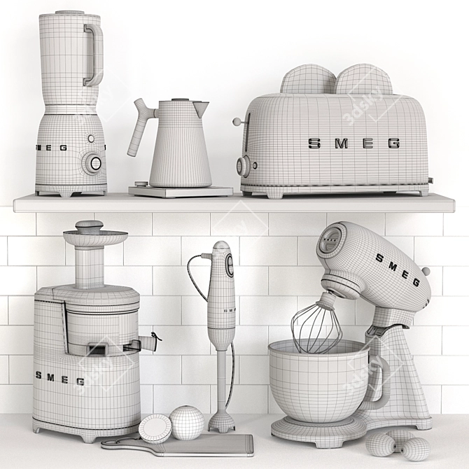 SMEG 50's Style Kitchen Appliance	Collection 3D model image 7