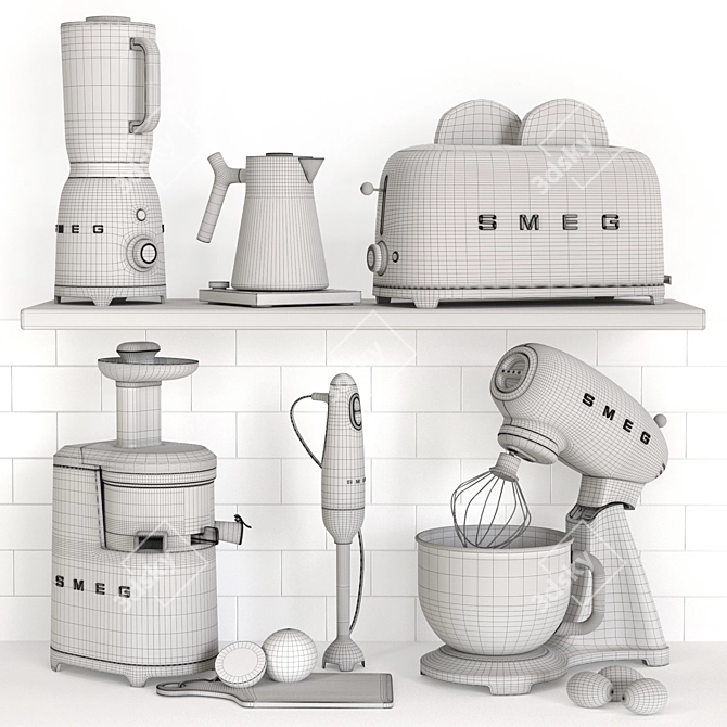 SMEG 50's Style Kitchen Appliance	Collection 3D model image 14