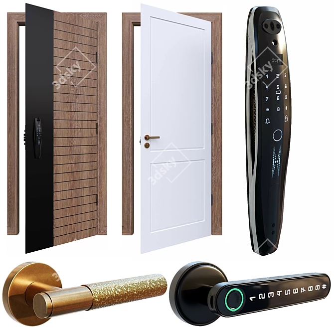 Premium Door Hardware Collection 3D model image 1