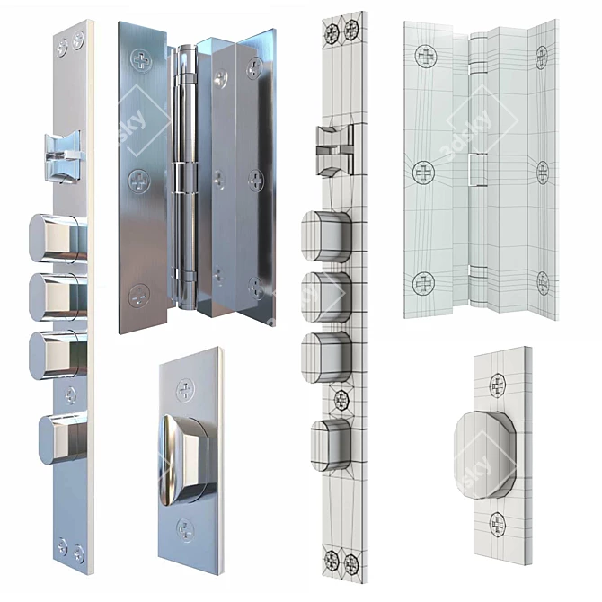 Premium Door Hardware Collection 3D model image 5