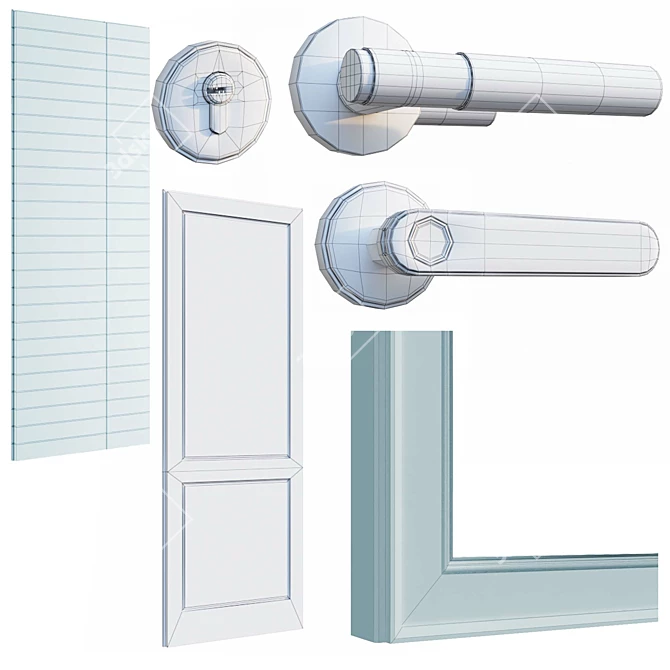 Premium Door Hardware Collection 3D model image 6