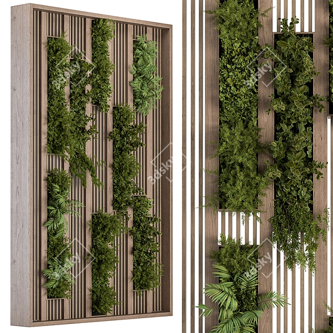 Living Green Wall Divider Planter 3D model image 1